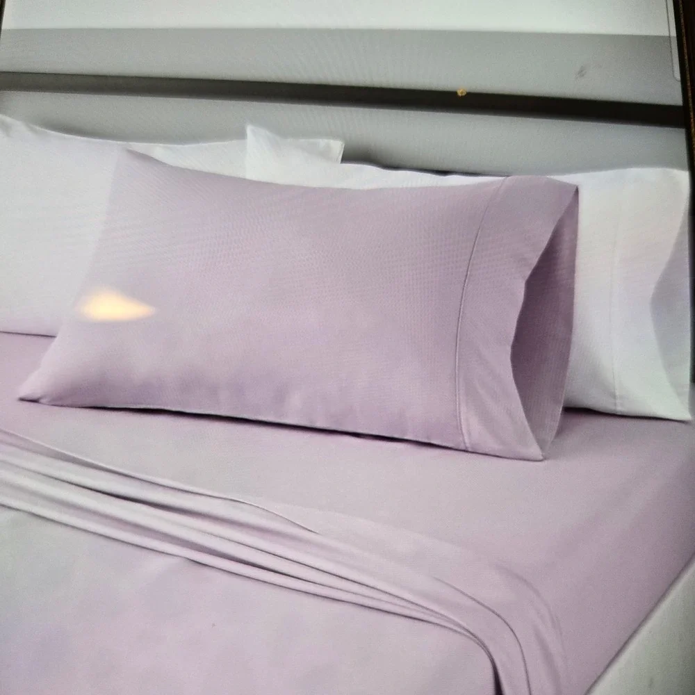 Lavender Twin Sheet Set Solid Color with Pillowcase, Fitted & Flat Sheets